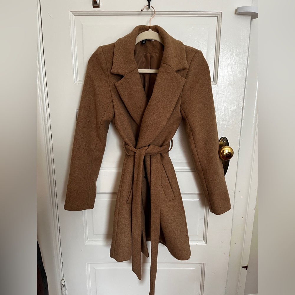 H&M wool blend belted coat